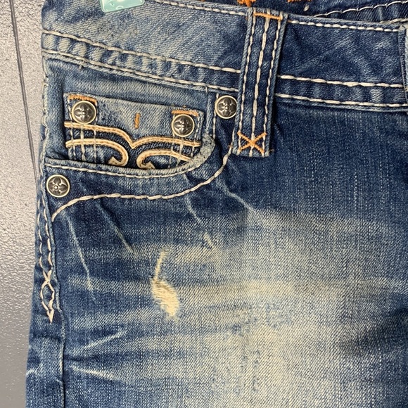 ROCK REVIVAL: Allegra Easy Flap Pocket Jean Shorts Size 27 - Picture 5 of 13